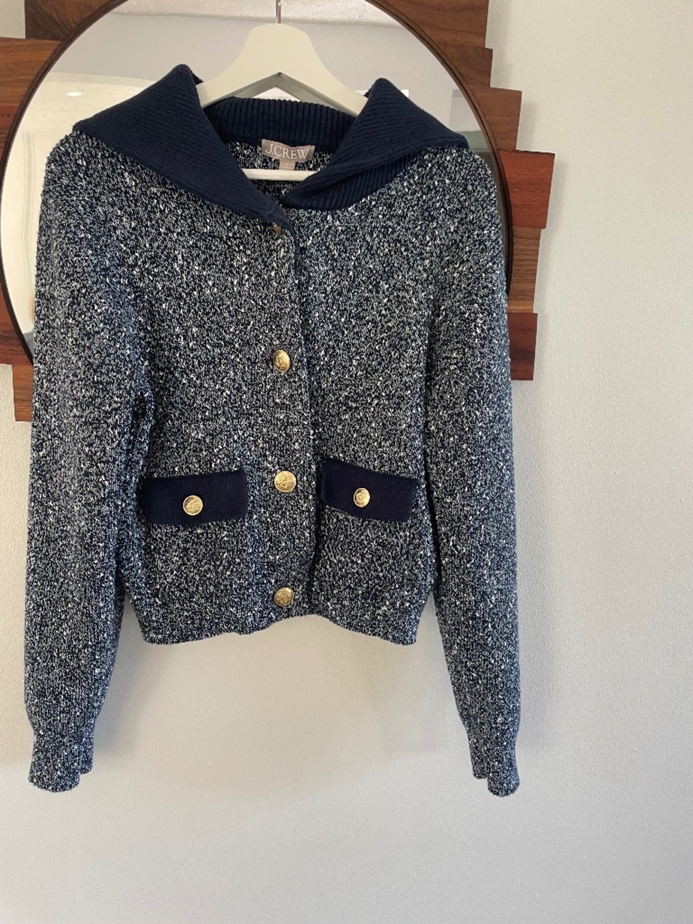 J.Crew Marled Sailor- Collar Cardigan